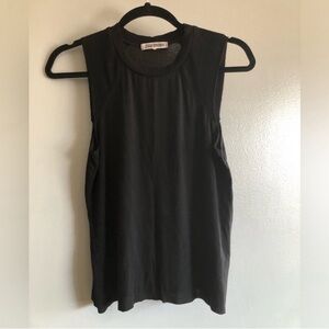 Joah Brown Black Raw Hem Boyfriend Muscle Tank